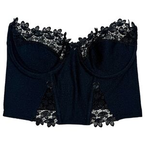 Vintage 90’s Black Strapless Corset Crop Top